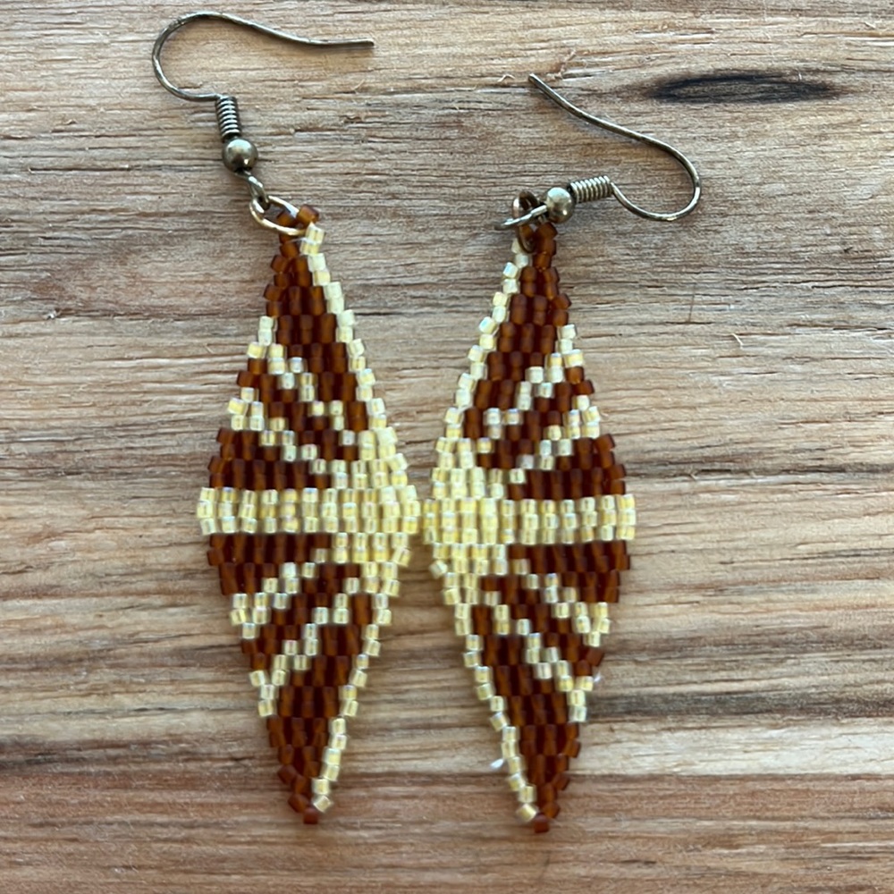 Beaded sun burst earrings